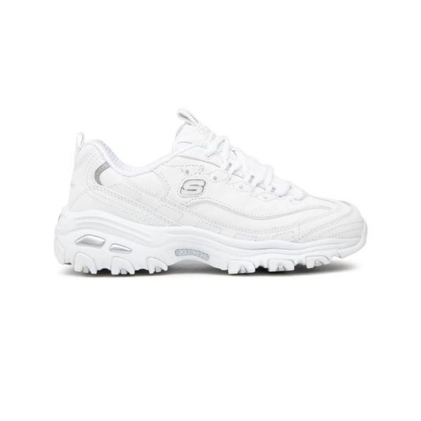Zapatillas Skechers White Silver, Mujer