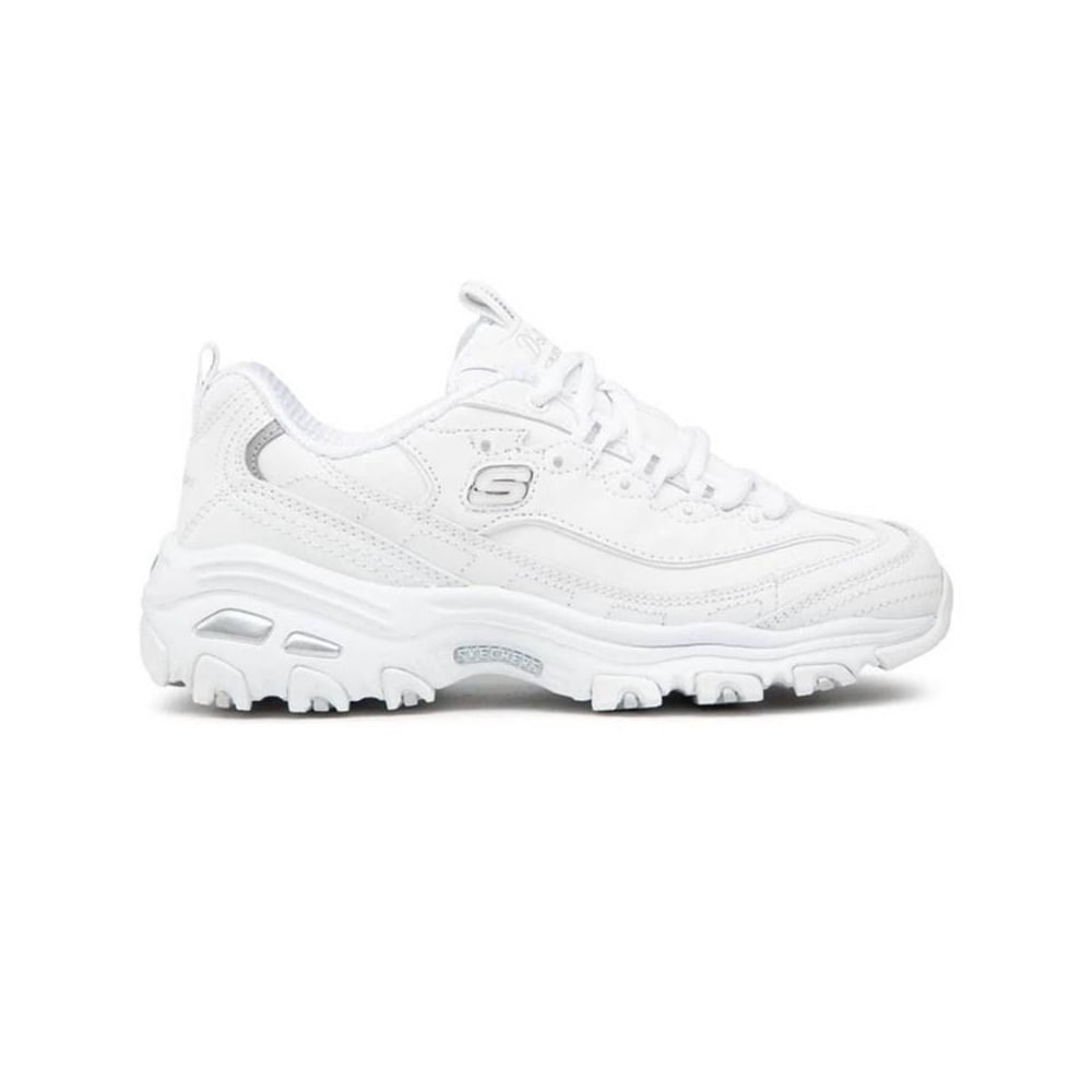 Zapatillas Skechers White Silver, Mujer